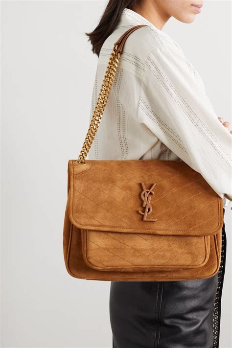 ysl suede brown bag